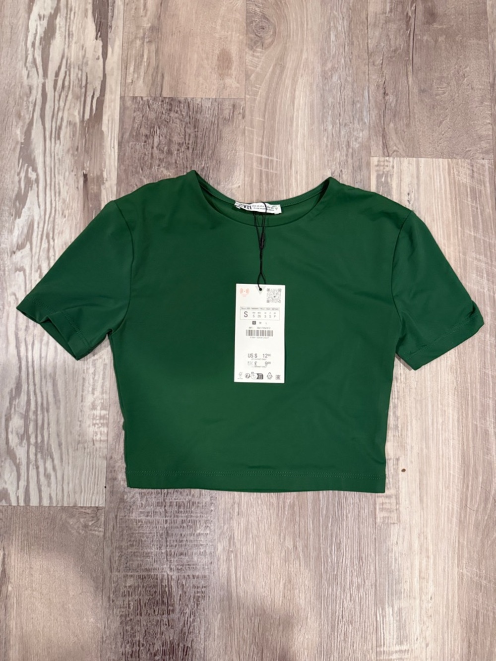 Zara Forest Green Cropped Tee